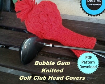 PDF Pattern Download Knitted Bubble Gum Golf Club Covers