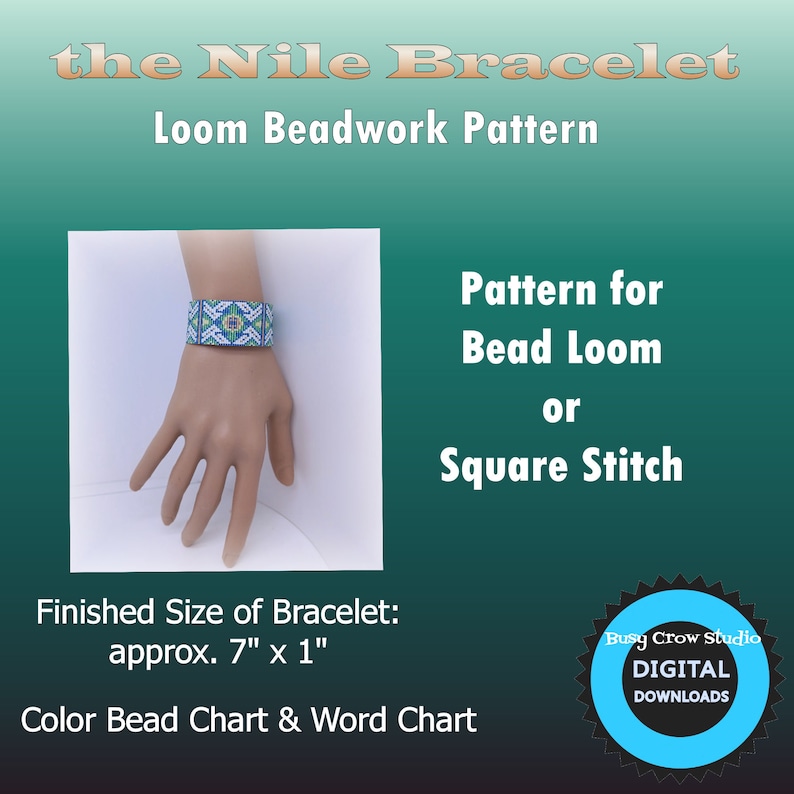 Nile Patterns Nile Bracelet Loomed Beadwork Pattern Loom Beading and Square Stitch ...