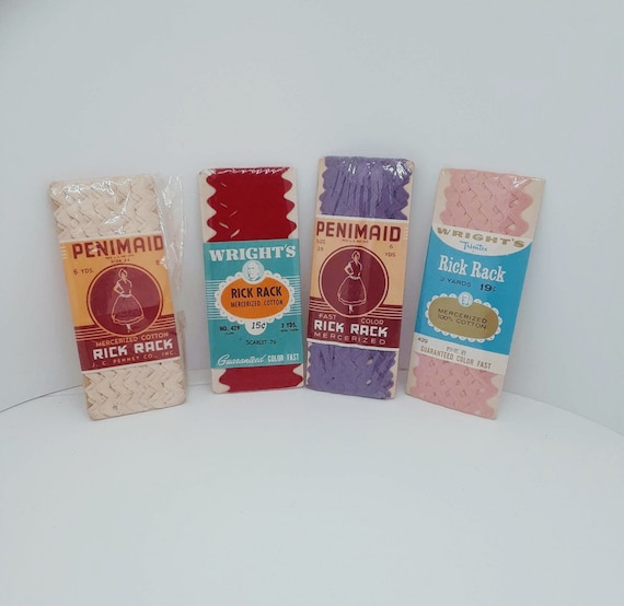 Vintage Packaged Rick Rack Trimming Wrights and Penimaid - Etsy