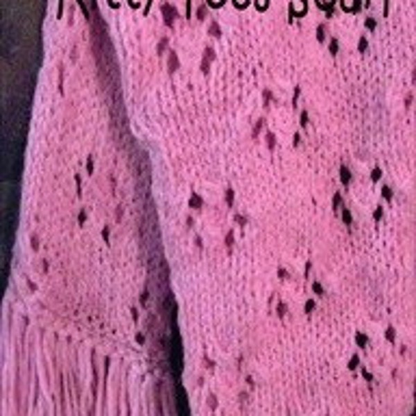 Kitty Toes Scarf Pattern for Knitting PDF Instant Download