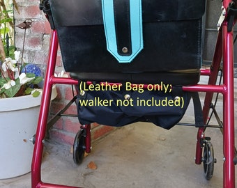 Handmade Leather Satchel Handlebar Bag for Walkers and Bikes