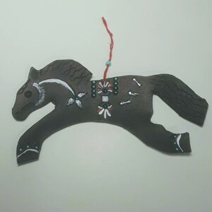 Midnight Ride Painted Leather Horse Ornaments
