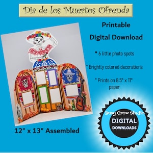 Descarga Digital Imprimible Dia de los Muertos Papel Ofrenda Altar
