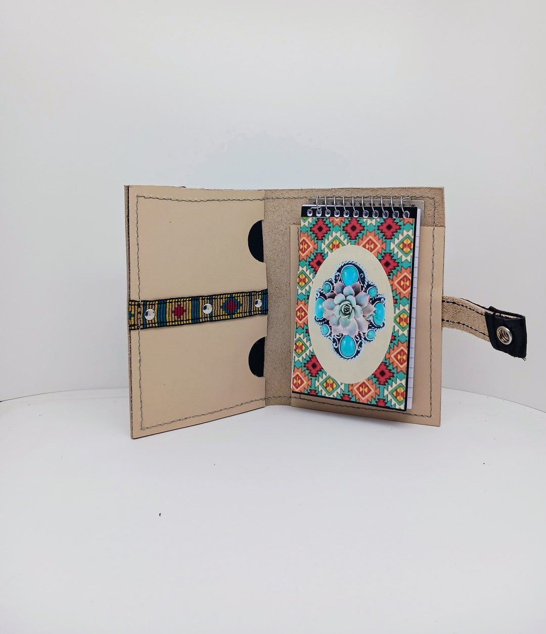 Handstitched Leather Passport Size Wallet Portfolio Journal Etsy