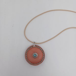 Handmade Leather Shaker Rattle Puff Pendant Necklace