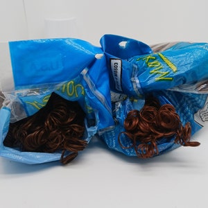 Two Bags of Maxi Doll Hair Two Shades of Brown Curls