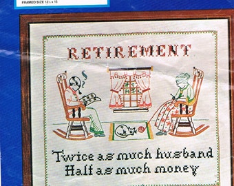 Vintage Retirement Embroidery Sampler Kit