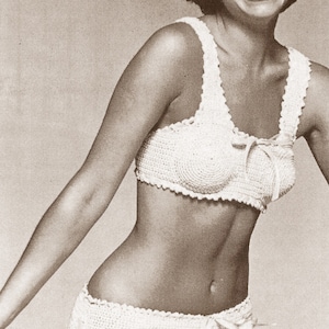 Vintage gehaakt bikinibadpakpatroon digitale download PDF