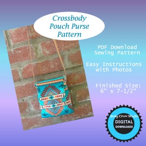 Crossbody Pouch Purse Sewing Pattern PDF Download