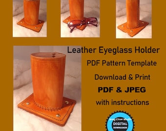 Leather Eyeglass Holder PDF Pattern Download Template