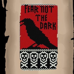 Fear Not The Dark Raven Beading Chart Digital Download PDF Pattern
