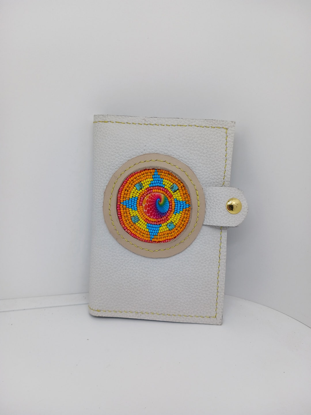 Handstitched Leather Passport Size Wallet Portfolio Journal Notebook