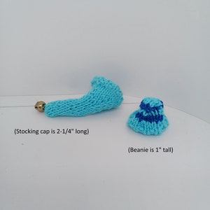 Dollhouse Striped Knitted Beanie and Stocking Cap for 1:12 Doll