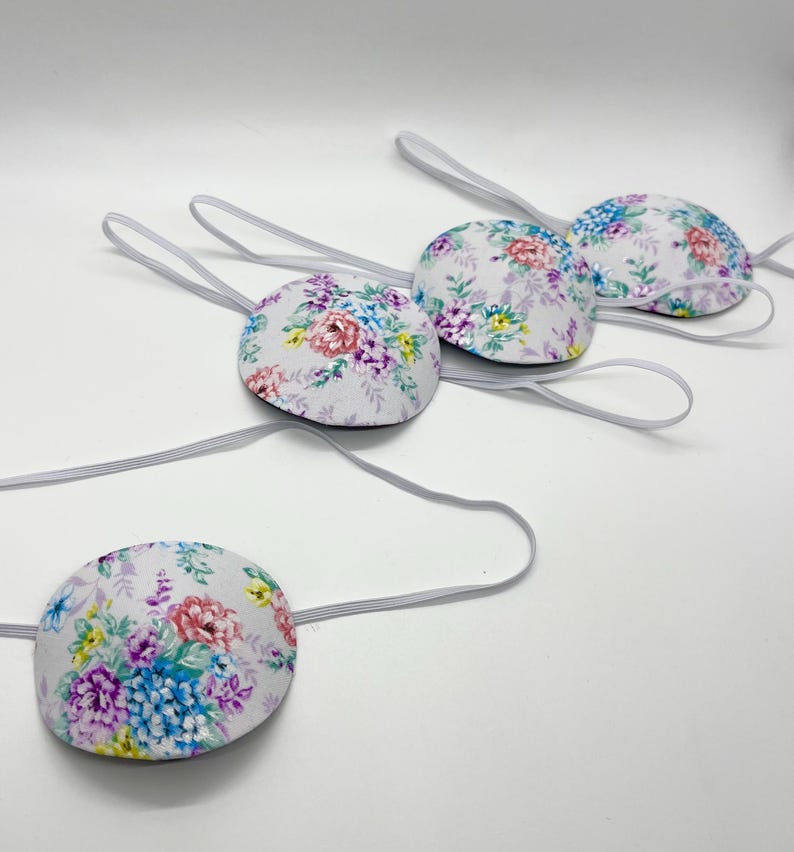 Summer Flowers and White Cotton Eye Patch - Etsy