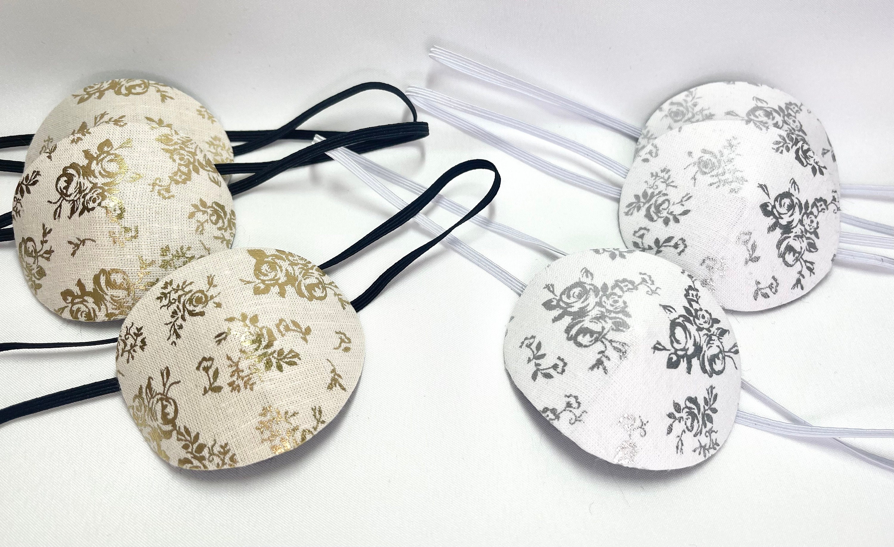 Golden or Silver Roses Eye Patch