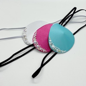 Eye Patch with Pearl & Rhinestone Embellishment