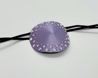 Parche para el ojo con adorno de diamantes de imitación de cristal