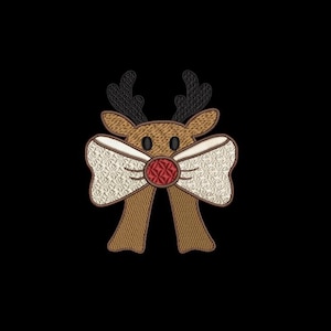 Side Bow - Reindeer Design and Applique