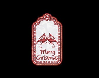 Applique Merry Christmas Gift Tag