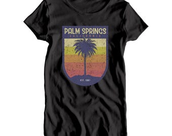 Maglietta Palm Springs, Maglietta California, Regalo per le vacanze in California, Maglietta del deserto, Maglietta con palma, Maglietta per le vacanze in California, Maglietta estiva