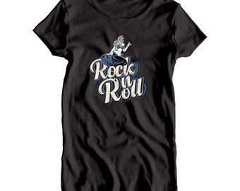 Camiseta de rock and roll, camiseta de rock and roll, camiseta de rock and roll estilo vintage, camiseta de guitarra, camiseta de rock & roll, camiseta de amante de la música, camiseta de compositor