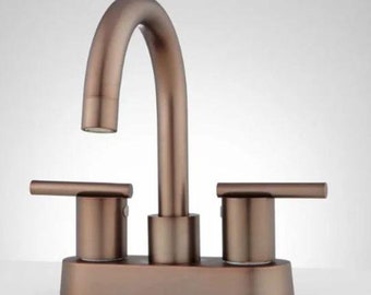 New Oil Rubbed Bronze Lindo Centerset Overflow Bathroom Faucet - Signature Hardware