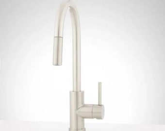 New Stainless Steel Ravenel Single-Hole Pull-Down Kitchen Faucet - Signature Hardware