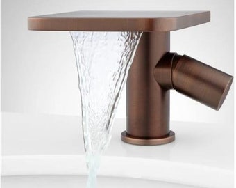 New Oil Rubbed Bronze Knox Waterfall Vessel Faucet Overflow by Signature Hardware