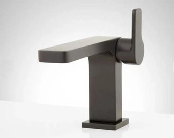 New Matte Black Hibiscus Single-Hole Bathroom Faucet