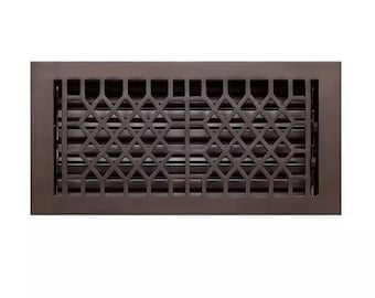 New Oil Rubbed Bronze 8" x 12" Antique Style Cast Iron Wall Register by Signature Hardware