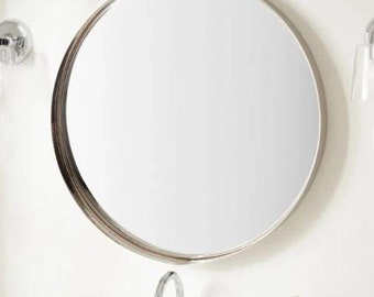 New Brushed Nickel Palora Round Decorative Vanity Mirror - Signature Hardware