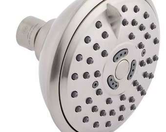 New Brushed Nickel Round Multifunction Shower Head by Signature Hardware