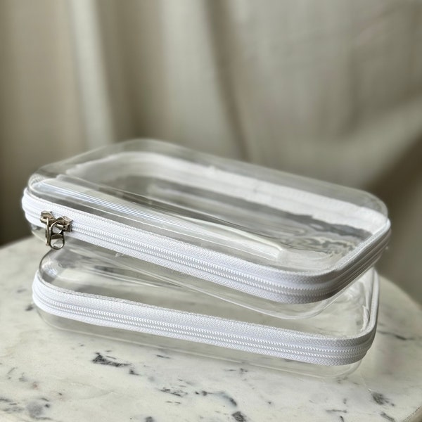 Clear hard side storage or pencil case