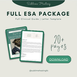 Guia abrangente do terapeuta para animais de apoio emocional + planilhas do cliente e modelo de carta ao proprietário