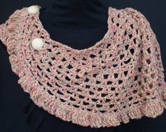 PATTERN for hand-crocheted ruffle scarf and shawl