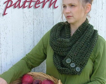 Pattern -- Crocheted unisex cowl scarf -- Betty's Prairie Muffler