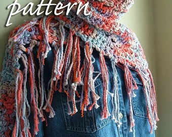 PATTERN for hand-crocheted scarf / shawlette