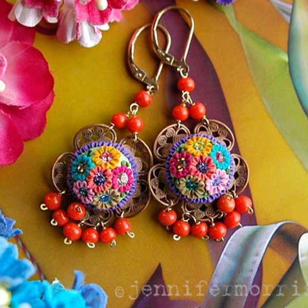 guadalajara flower market - playful dangle earrings