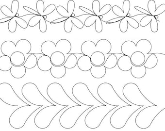 Sashing Set 1-for sashings and small borders-Digital Quilting Pattern-Digital Download-zipped file-not for printing