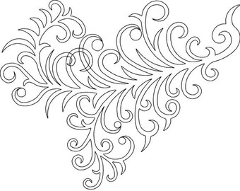 Fern Branch-Motif-Quilting Pattern for longarm machines-Digital Download-zipped file-not for printing