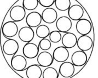 Cirkel av cirklar - blommitt - motiv - quiltmönster för långarmsmaskiner - digital nedladdning - zippad fil - ej för utskrift