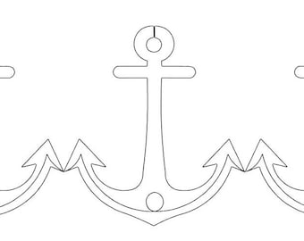 Marine Anchor-Border-Digital Quilting Pattern-Digital Download-zipped file-not for printing
