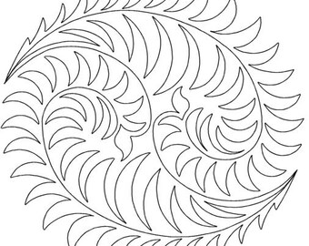 Ying Yang Fern-Block-Motif-Quilting Pattern-Digital Download-zipped file-not for printing