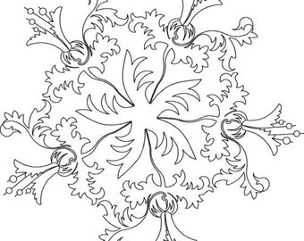 Pod Wreath-Block-Motif Digital Quilting Pattern-Digital Download-zipped file-not for printing