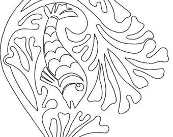 Fish-Motif-Digital Quilting Pattern-Digital Download-zipped file-not for printing