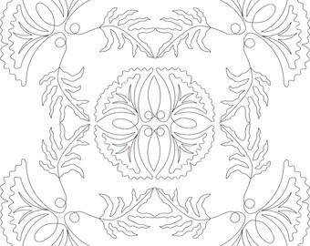 Poppy-Block-Digital Quilting Pattern-Digital Download-zipped file-not for print
