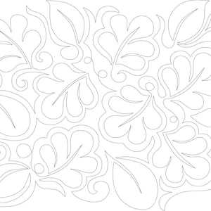 Üppige Blätter--Pantograph-Digital Quilt Anleitung für Langarm-Maschinen-Digitaler Download-gezippte Datei-nicht zum Ausdrucken