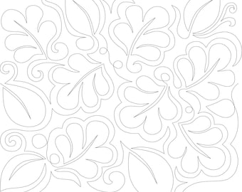 Luscious Leaves--Pantograph-Digital Quilting Pattern for longarm machines-Digital Download-zipped file-not for printing