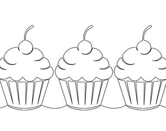 Cupcake-Border-Digital Quilting Pattern for longarm machines-Digital Download-zipped file-not for printing