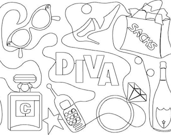 Diva-pantograph-Digital Quilting Pattern-Digital Download-zipped file-not for printing